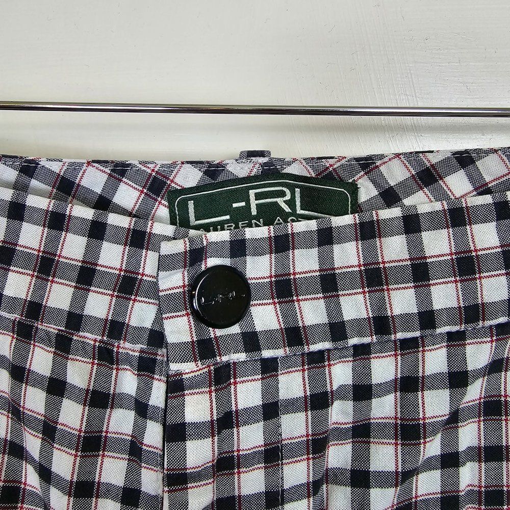 Lauren Ralph Lauren Active Bermuda Shorts Black, White & Red Plaid Size 6 - Picture 4 of 7
